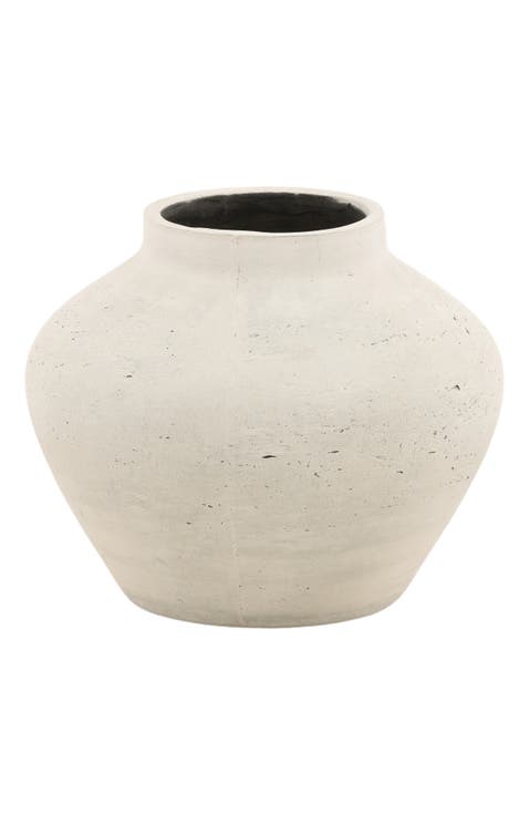 Selene Cement Outdoor Vase