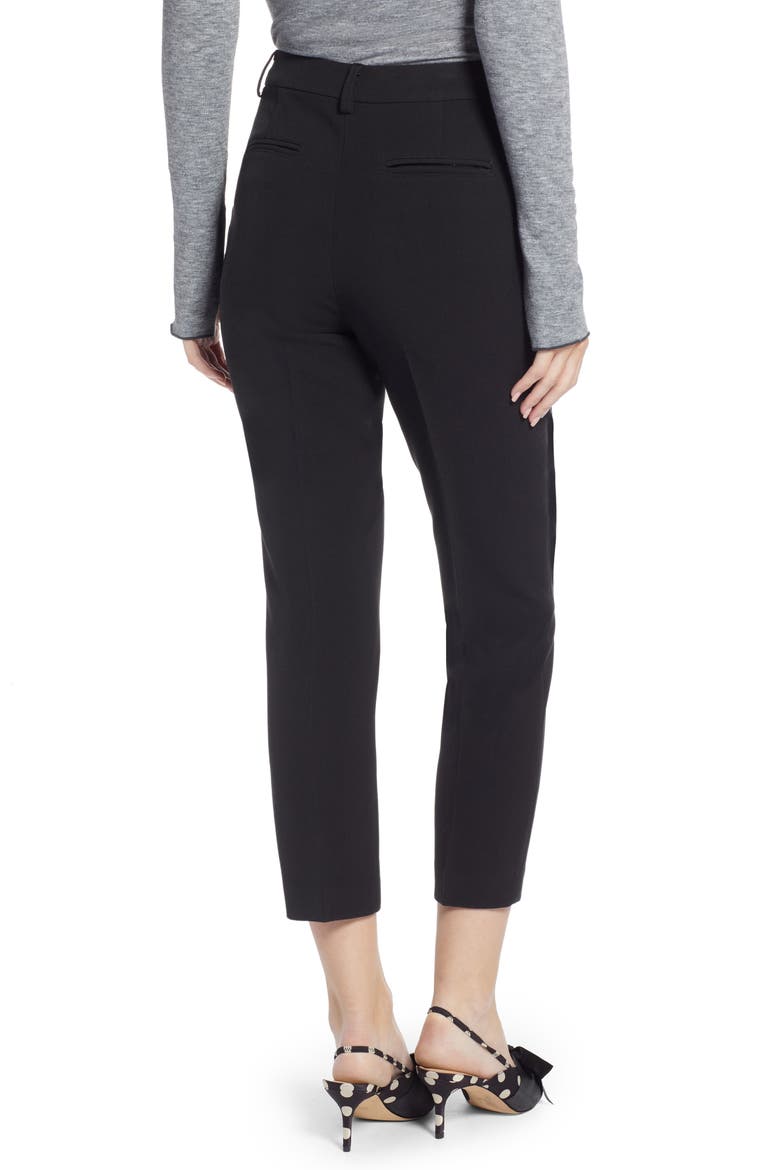 Flat Front Trousers (Nordstrom Exclusive), Alternate, color, BLACK