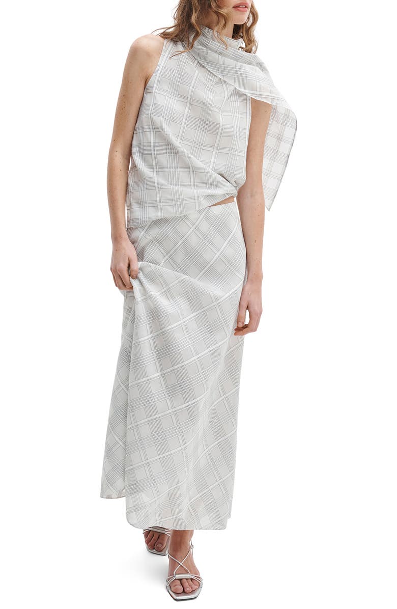 rag & bone Adela Funnel Neck Sleeveless Top, Alternate, color, White Plaid