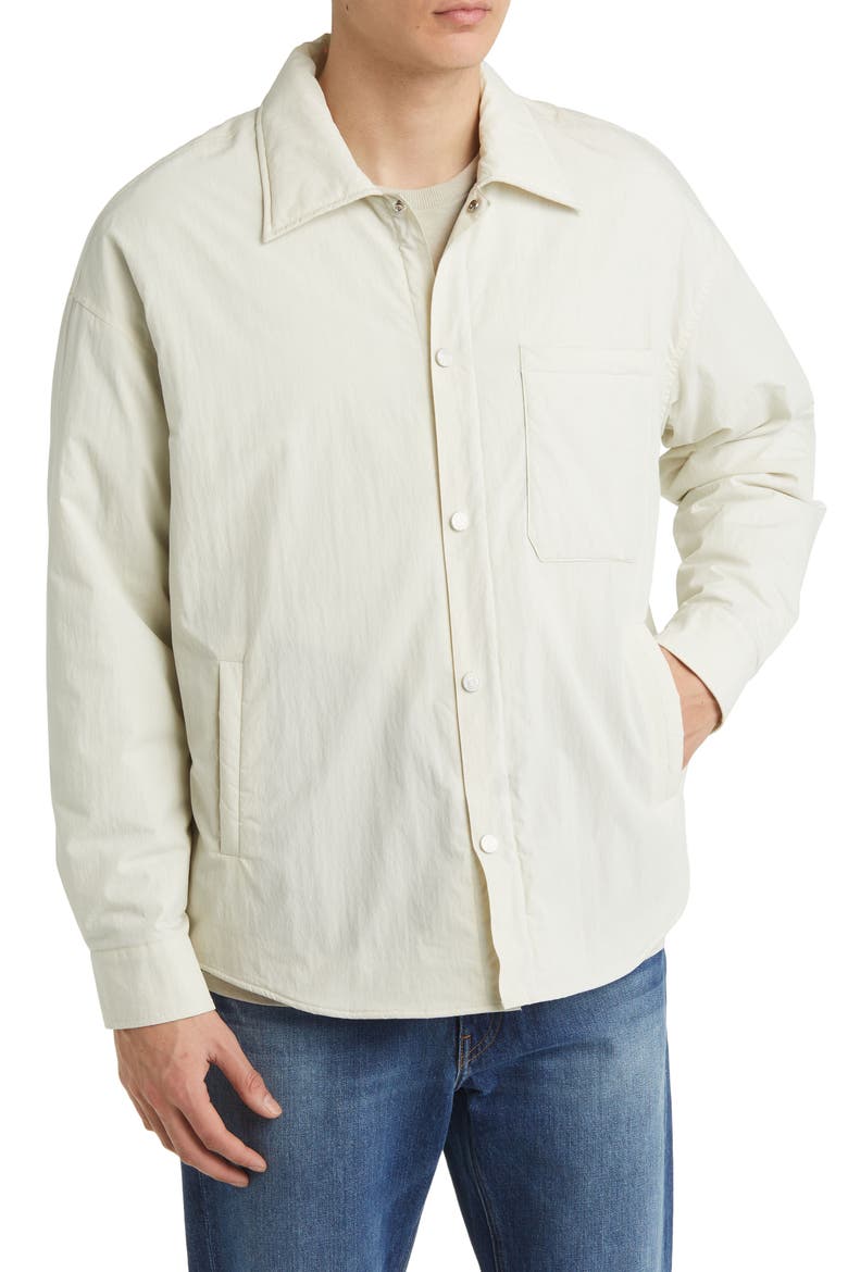 Padded Shirt Jacket, Alternate, color, WHITE BEIGE
