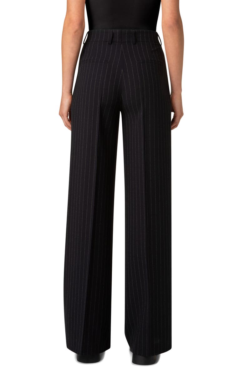 Akris punto Pinstripe Wool Blend Crepe Pants, Alternate, color,