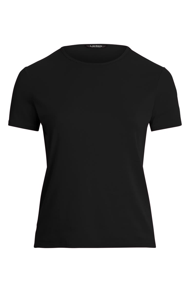 Lauren Ralph Lauren Judy Short Sleeve Stretch Cotton Top, Alternate, color, Polo Black