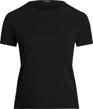 Lauren Ralph Lauren Judy Short Sleeve Stretch Cotton Top