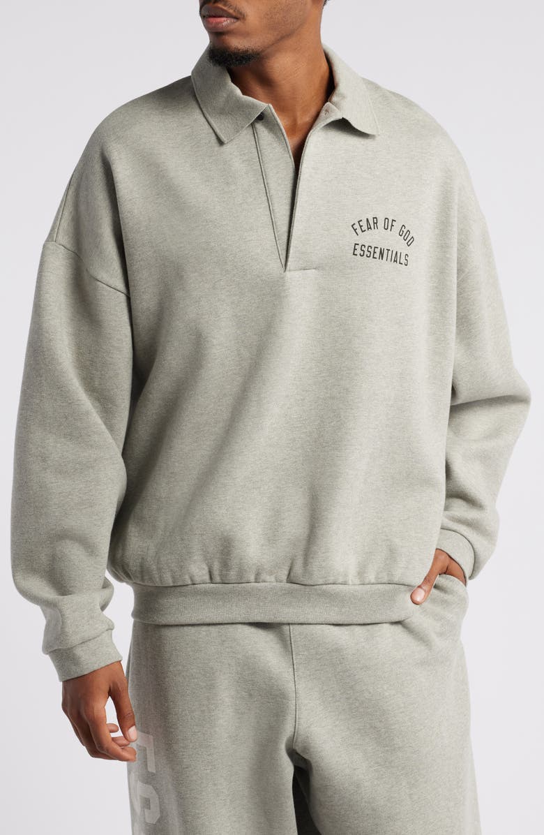 Fear of God Essentials Gender Inclusive Cotton Blend Polo Sweatshirt, Main, color,