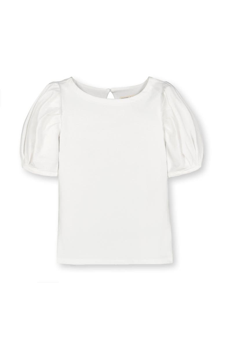 Baby Girls' Bubble Sleeve Knit Top, Infant, Main, color, White Bubble Sleeve