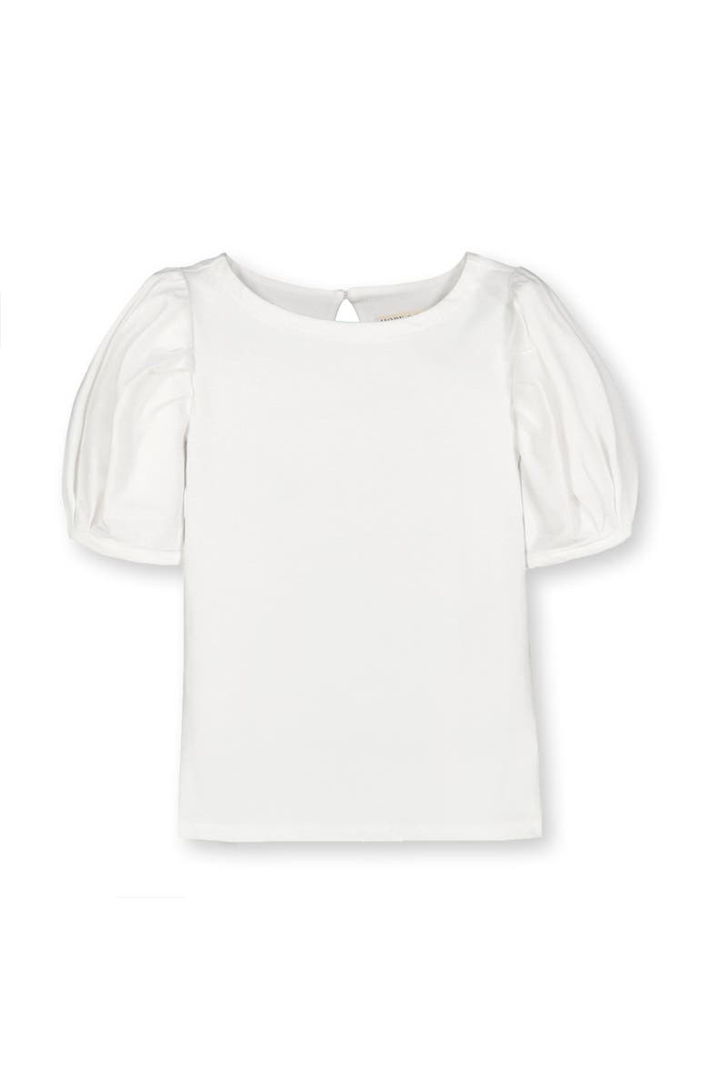 Hope & Henry Baby Girls' Bubble Sleeve Knit Top, Infant, Main, color, White Bubble Sleeve