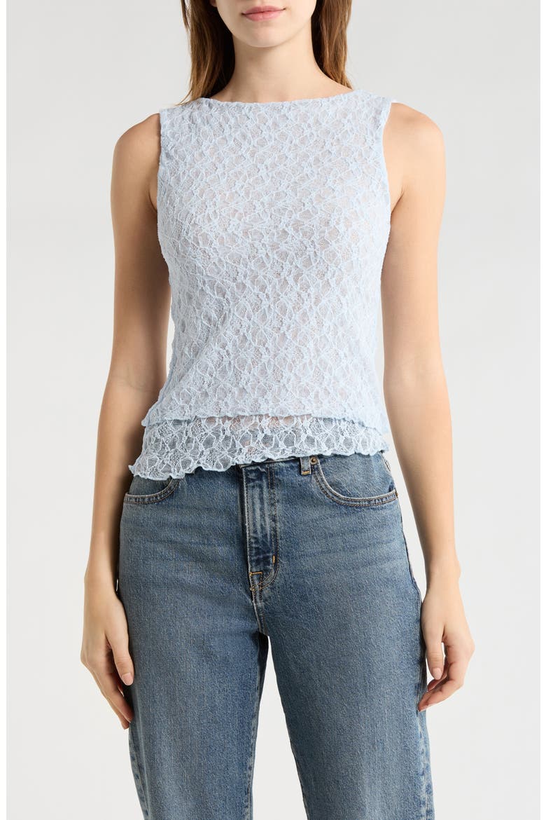 Sleeveless Lace Top, Main, color, BLUE
