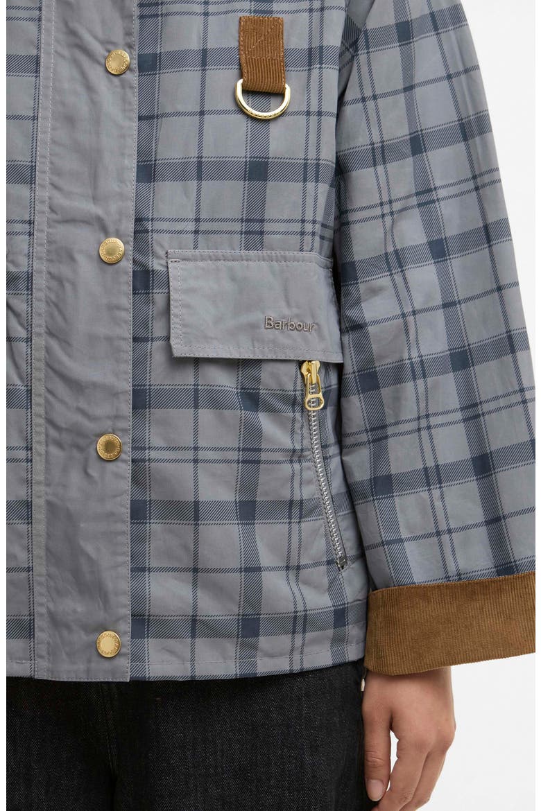 Carnforth Tartan Cotton Hooded Jacket, Alternate, color, GREY TARTAN