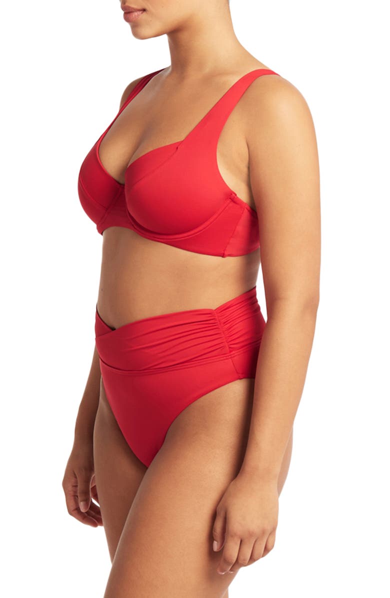 Sea Level Essentials C- & D-Cup Underwire Bikini Top, Alternate, color, Red