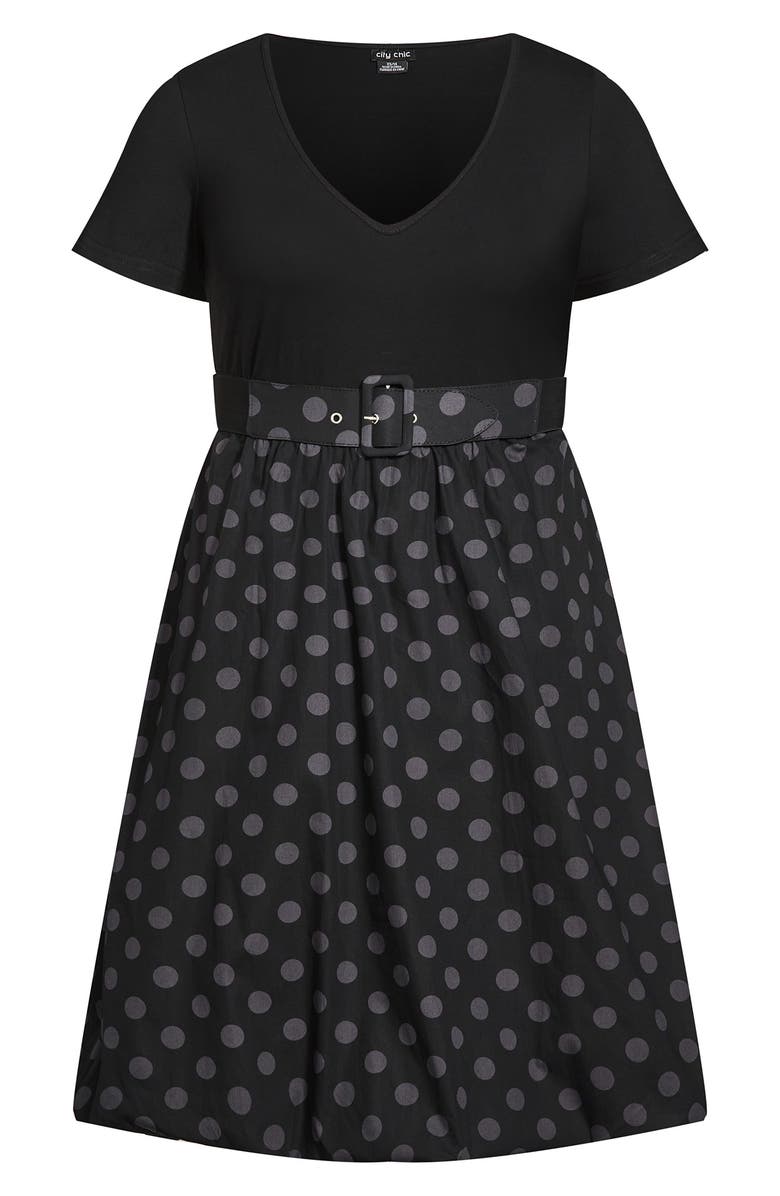 City Chic Maelle Belted Fit & Flare Dress, Alternate, color, 