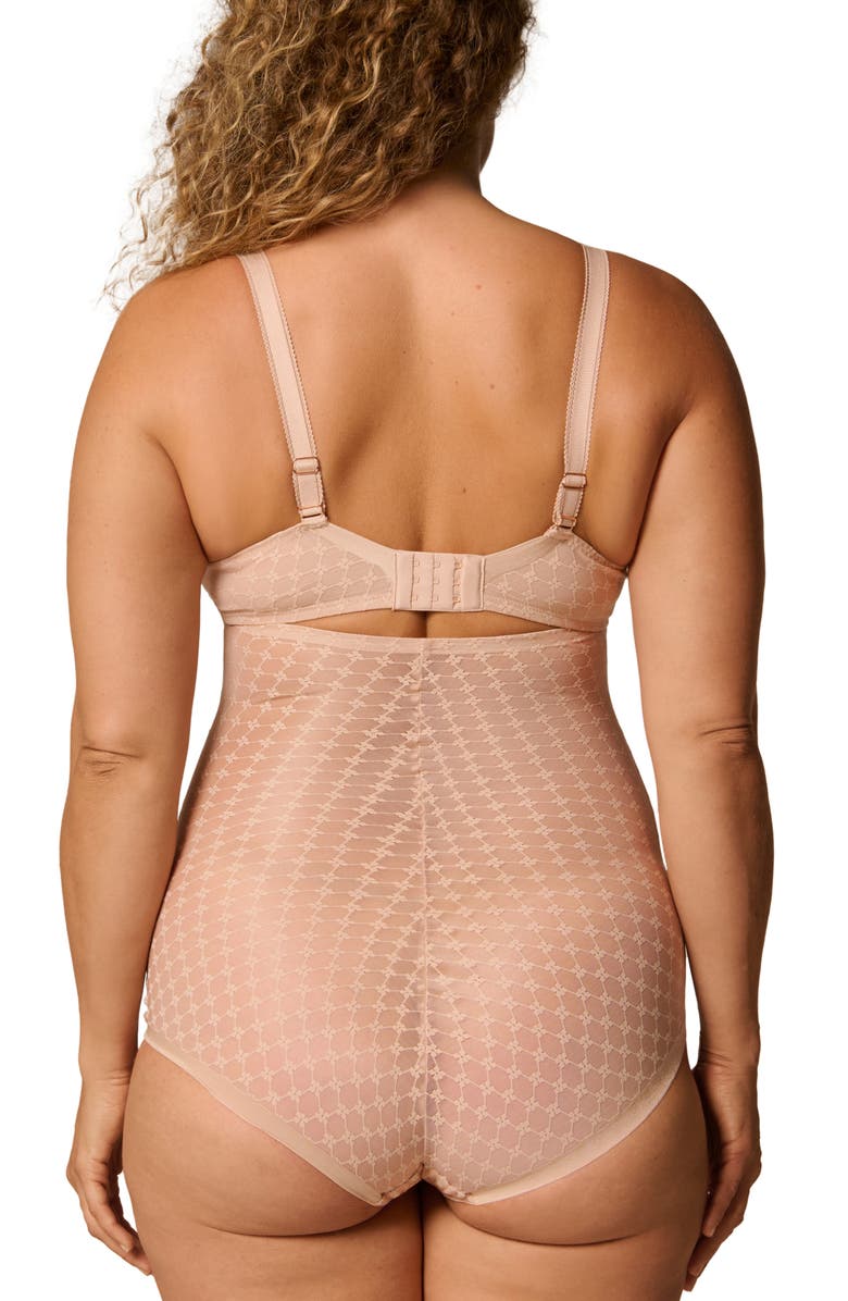 Simone Perele Plume Embroidered High Waist Shaping Briefs, Alternate, color, Peau Rose