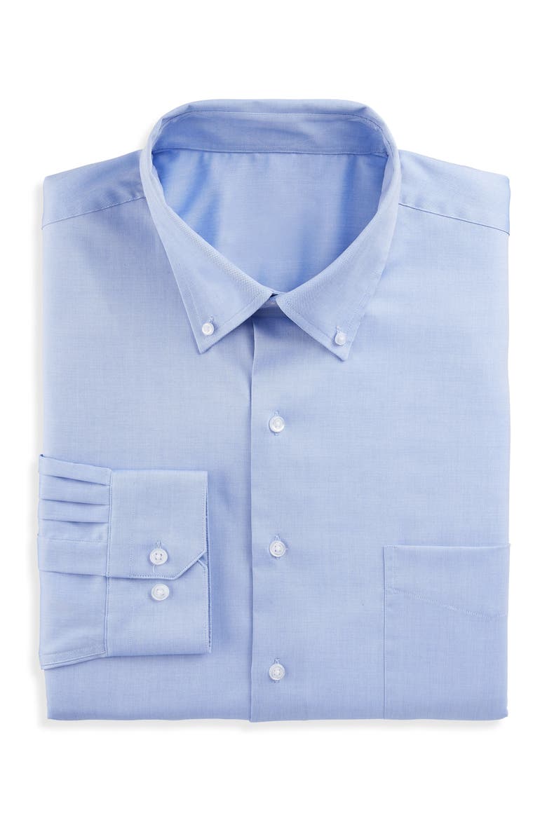 Pinpoint Dress Shirt, Main, color, BLUE