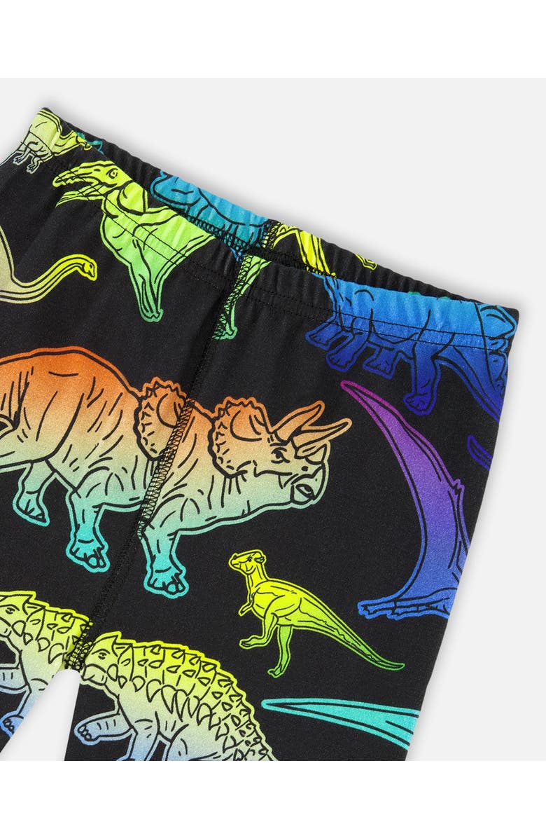 Deux par Deux Two-Piece Organic Cotton Pajama Set Dinosaur, Alternate, color, Black