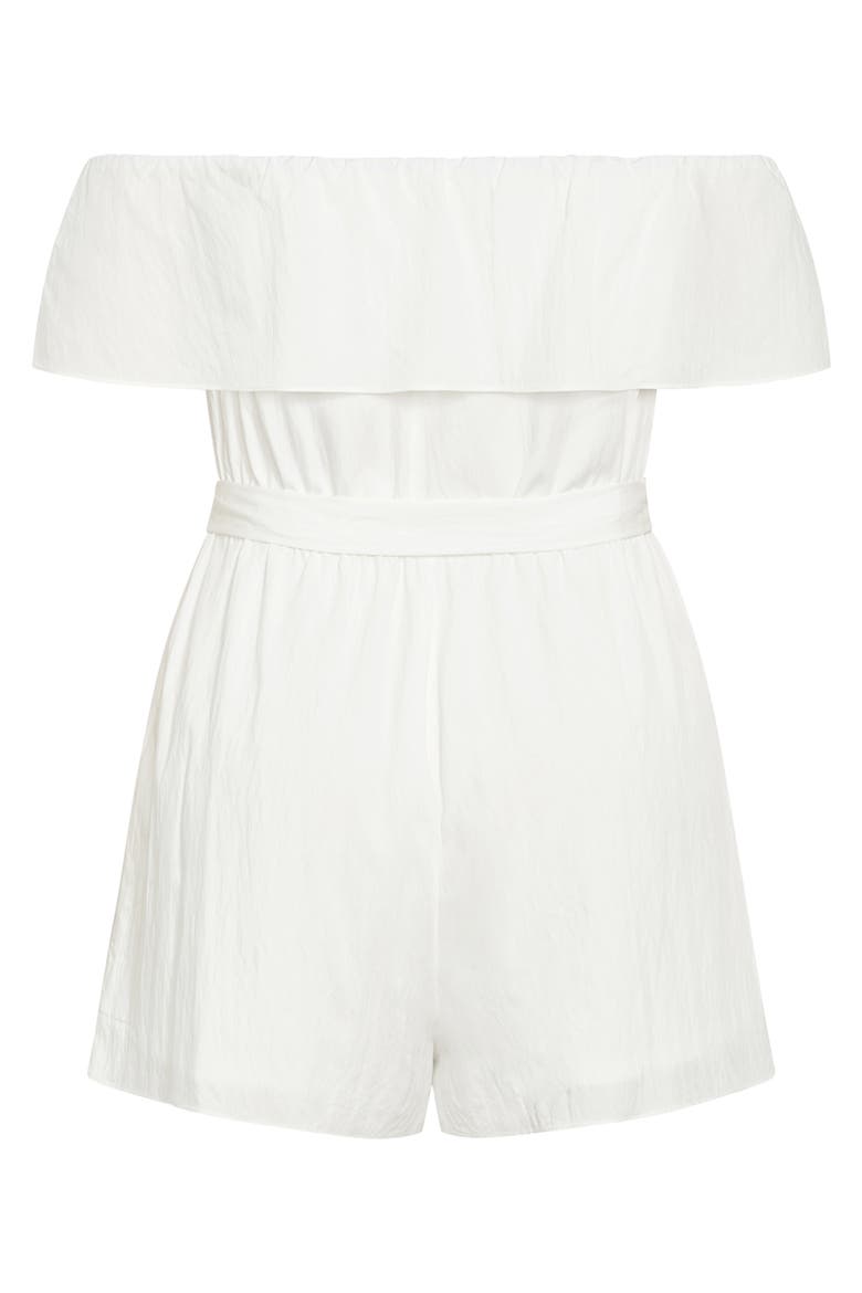 Kiki Off the Shoulder Playsuit Romper, Alternate, color, IVORY