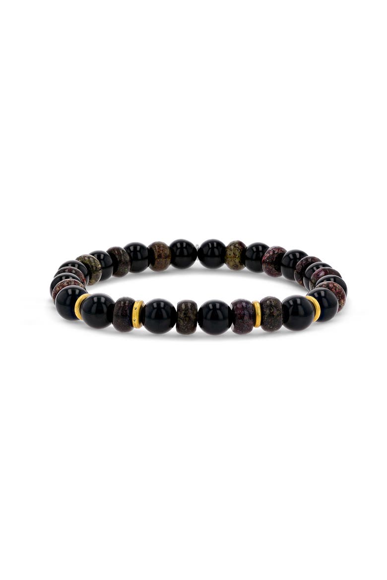Mr Lowe Onyx & Ruby Zoisite Mix Bracelet with Brass Spacers, Main, color, Onyx