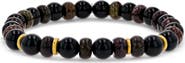 Mr Lowe by Sheryl Lowe Mr Lowe Onyx & Ruby Zoisite Mix Bracelet with Brass Spacers