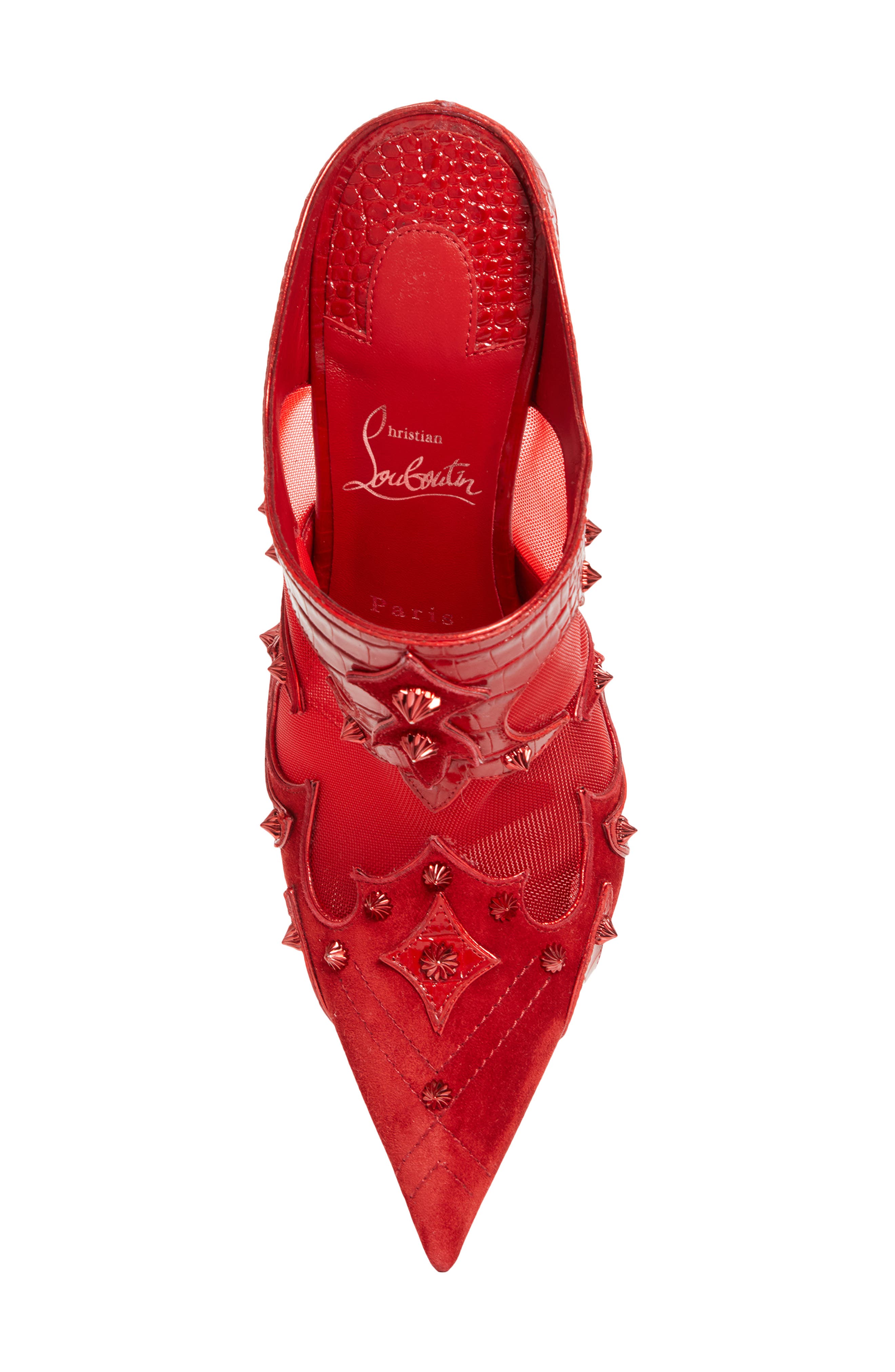 Christian Louboutin Mulatiag Studded Pointed Toe Mule, Alternate, color, Loubi