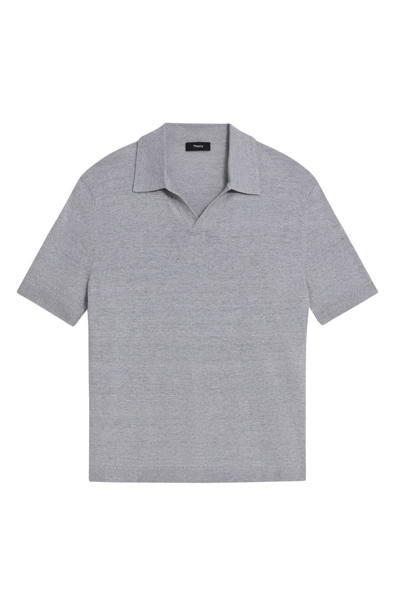 Theory Brenan Linen Blend Polo, Alternate, color, Grey Heather - B21