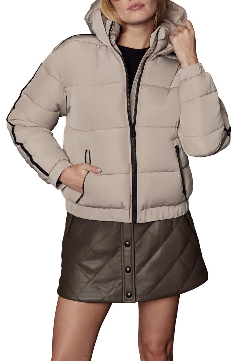 Whitney Water Repellent Hooded Puffer Jacket, Main, color, STONE