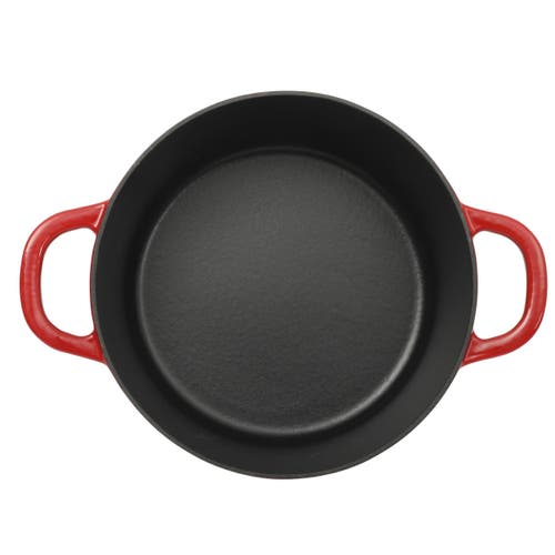 Crock Pot 3 Quart Enameled Cast Iron Dutch Oven With Borosilicate Lid In Red