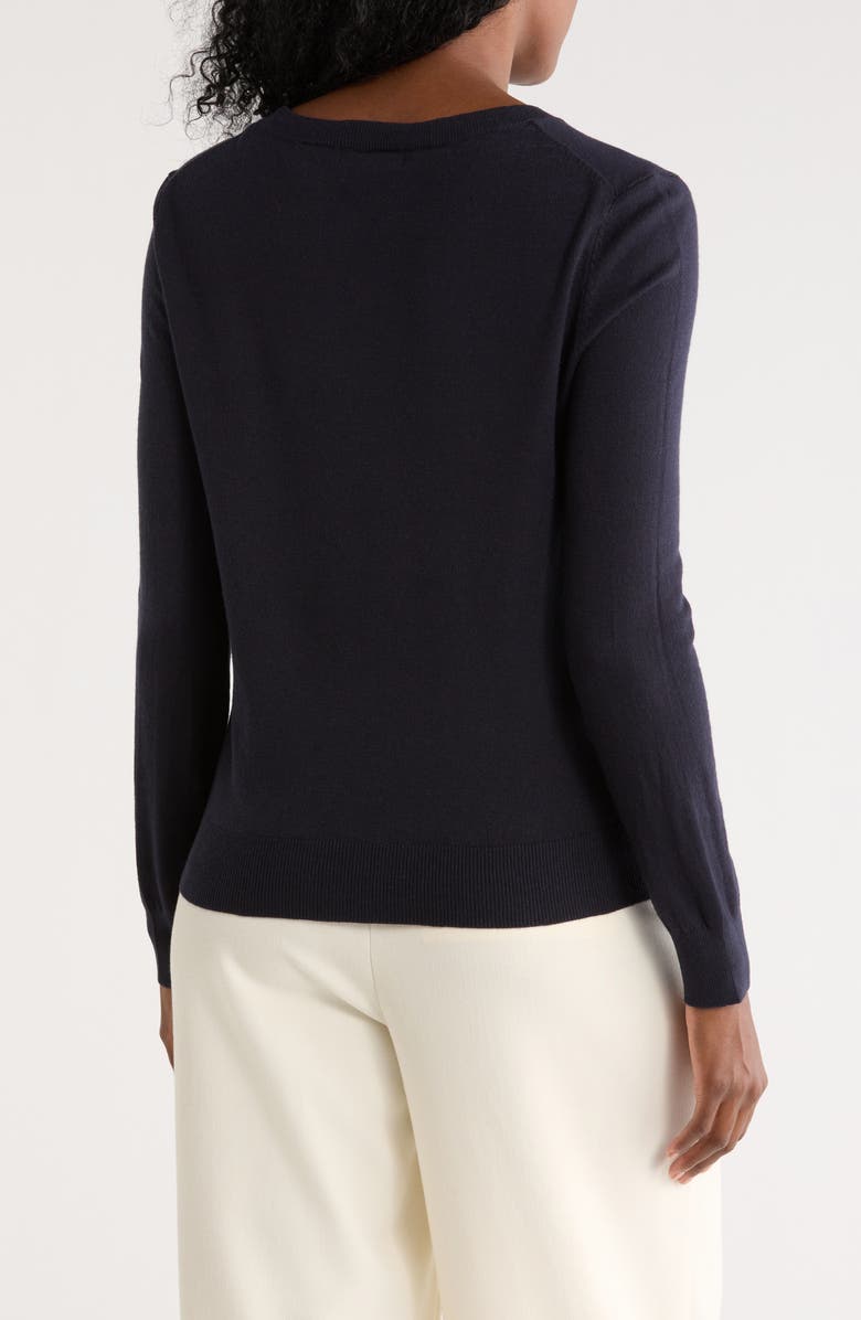 T Tahari Crewneck Sweater, Alternate, color, College Navy