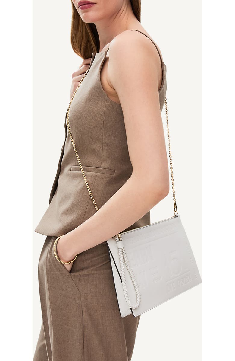 Radley x Kentucky Derby Lily Medium Leather Crossbody Bag, Alternate, color, Chalk