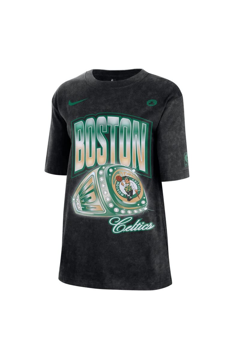 Nike Women's Nike Black Boston Celtics Courtside Original Content Vintage Washed Boyfriend T-Shirt, Alternate, color, Black