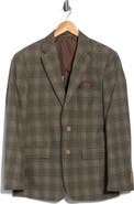 Duchamp Slim Fit Plaid Stretch Knit Sport Coat