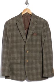 Duchamp Slim Fit Plaid Stretch Knit Sport Coat