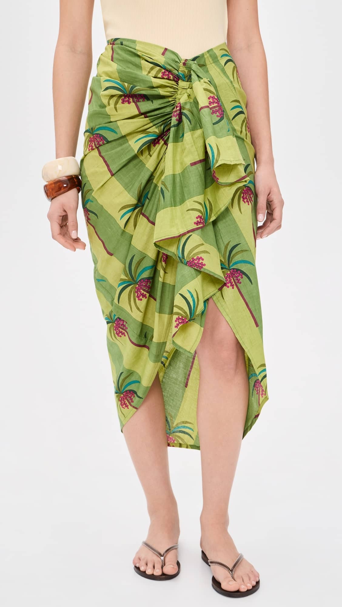 Luciana Palm Pareo Skirt - image 2