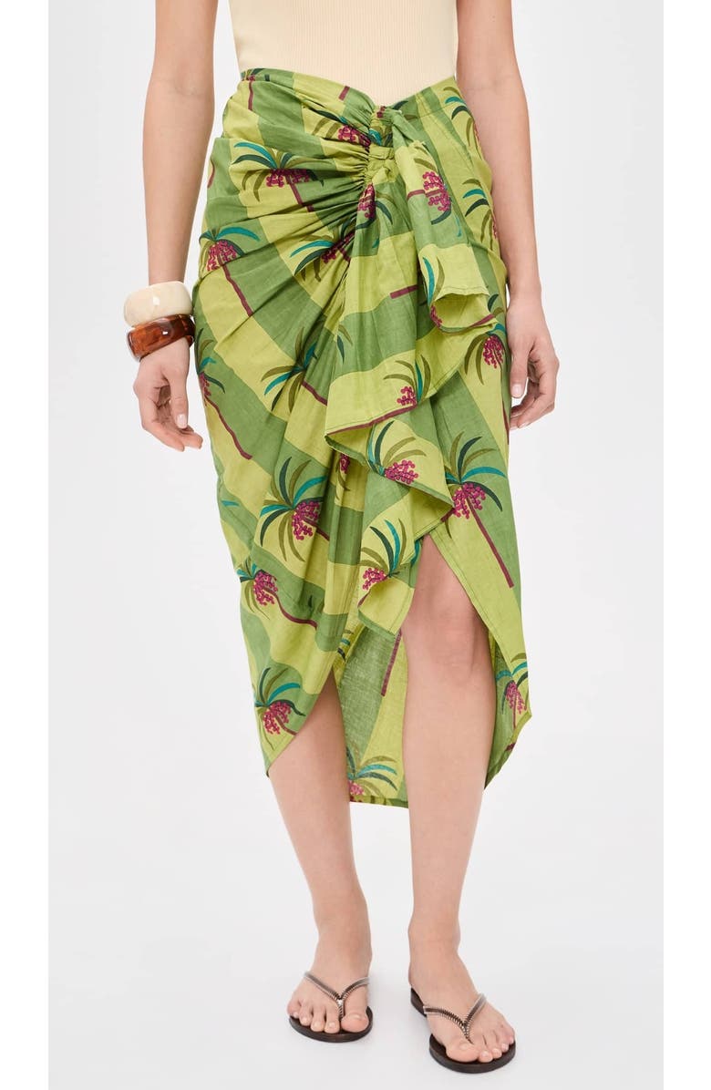 GUADALUPE DESIGN Luciana Palm Pareo Skirt, Alternate, color, Mint