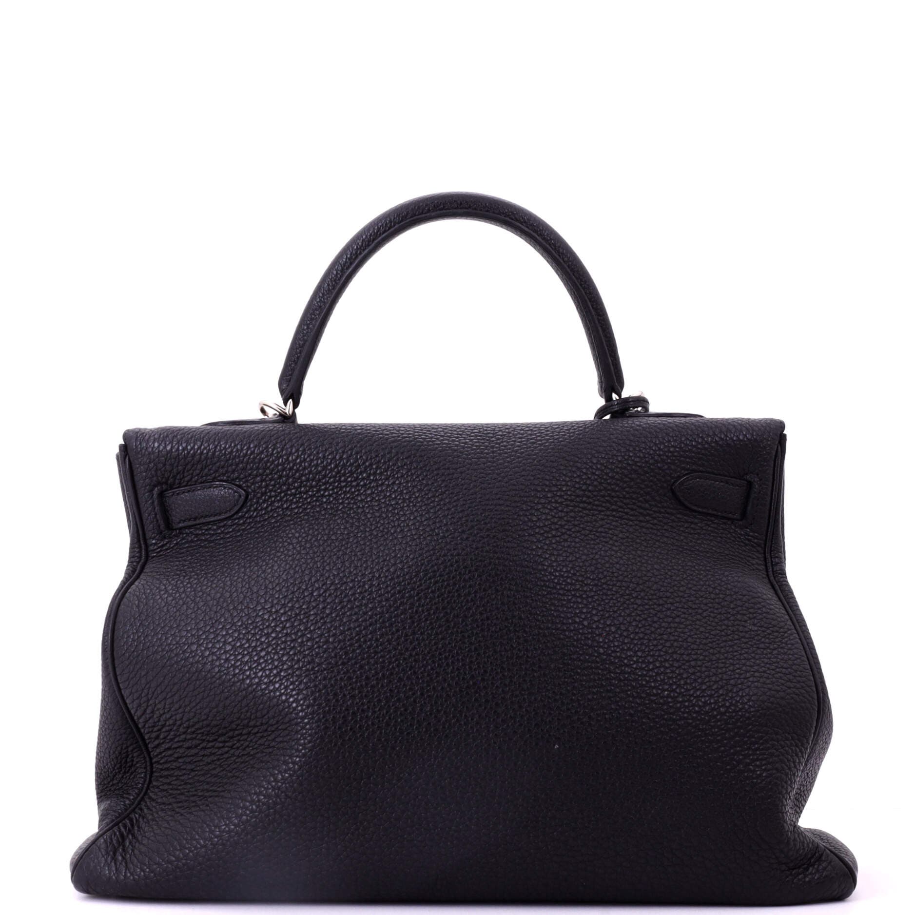 Pre-Owned Hermes Kelly Handbag Black Togo with Palladium Hardware 35, Alternate, color, Noir