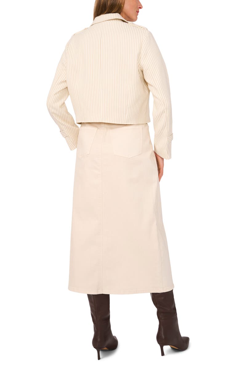 1.STATE Stripe Double Breasted Crop Jacket, Alternate, color, New Ivory