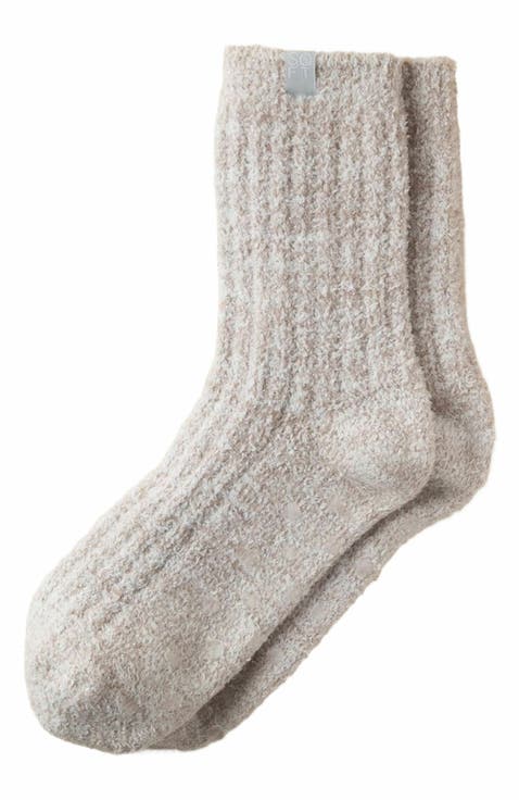 Marshmallow Crew Socks with Grippers