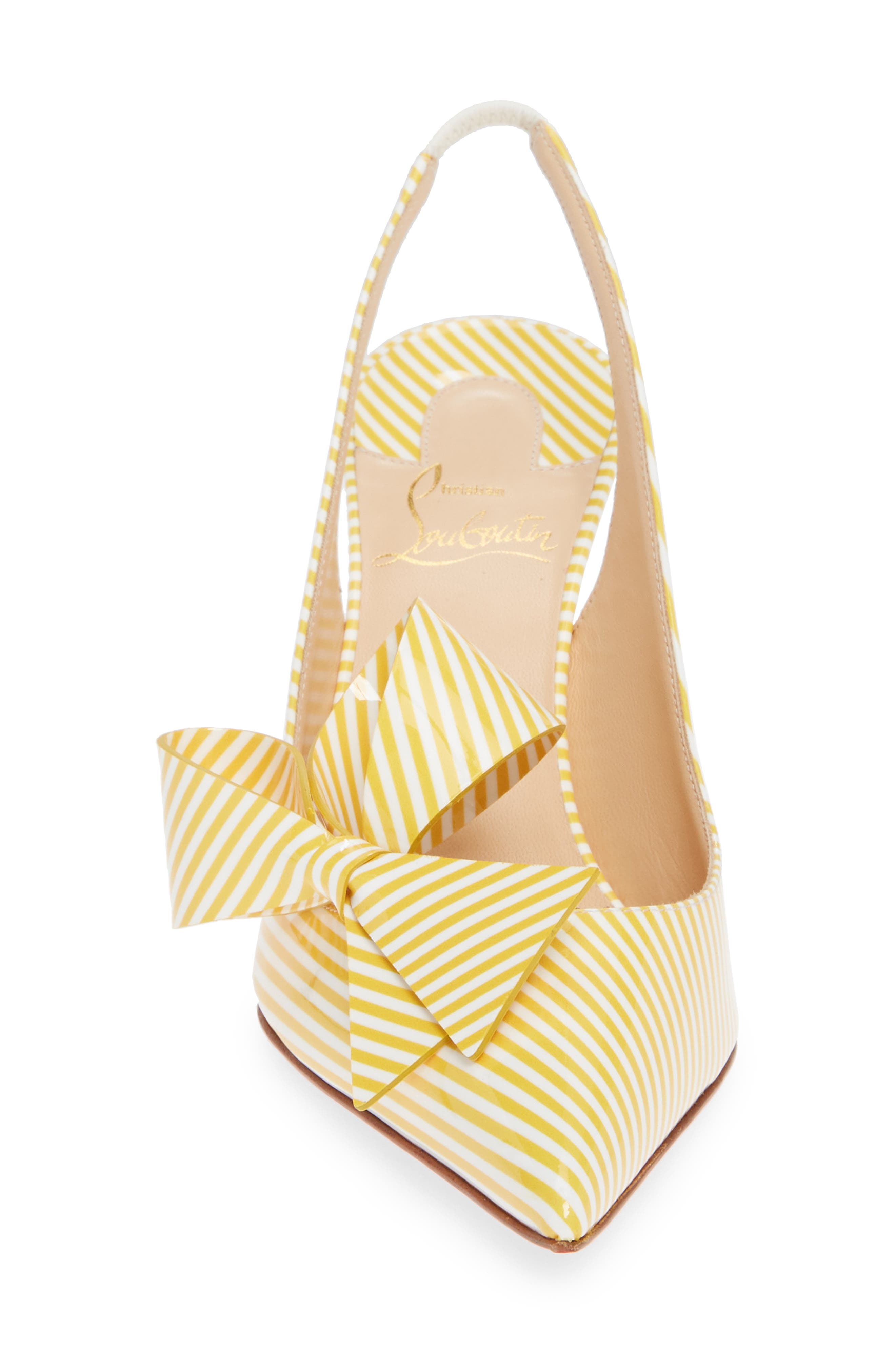 Christian Louboutin Clare Bow Pointed Toe Slingback Pump, Alternate, color, 