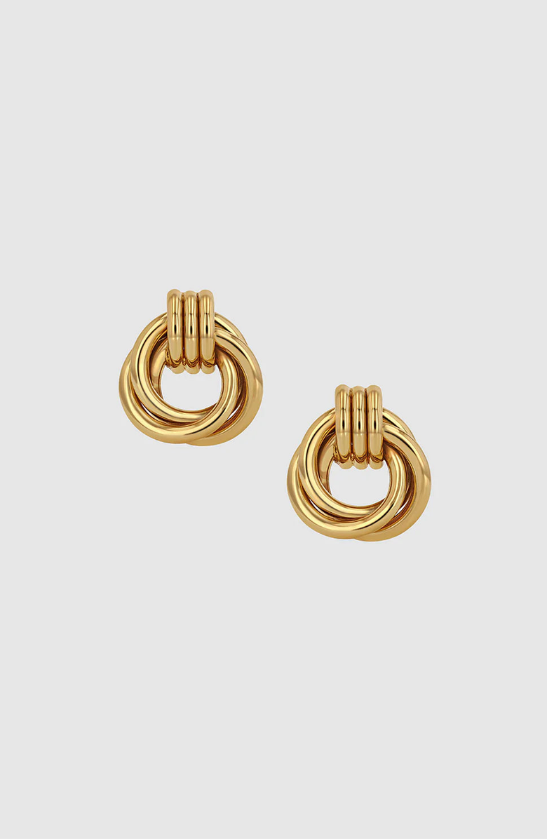 ANINE BING Triple Knot Earrings, Main, color, Gold