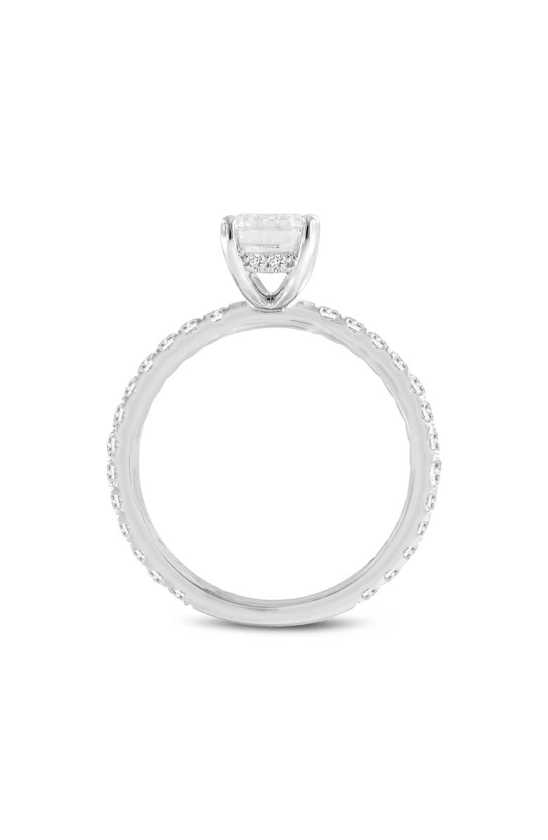 LuvMyJewelry Zina 14K Gold Emerald Cut Hidden Halo Lab Grown Diamond Engagement Ring - 2.5 Ct, Alternate, color, 14K White Gold