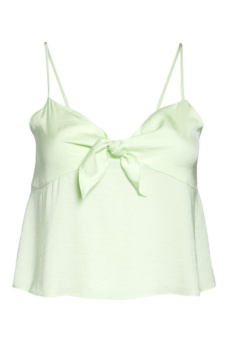 Bow Detail Tank Top, Alternate, color, GREEN LIMECREAM