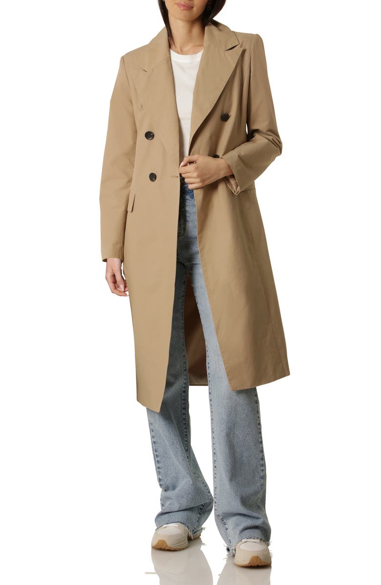 Avec Les Filles Water Resistant Double Breasted Trench Coat, Main, color, Khaki