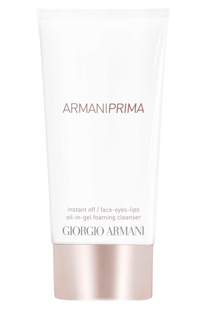 Giorgio Armani Prima Instant Off Face, Eyes & Lips Oil-in-Gel Foaming Cleanser, Main, color, NO COLOR