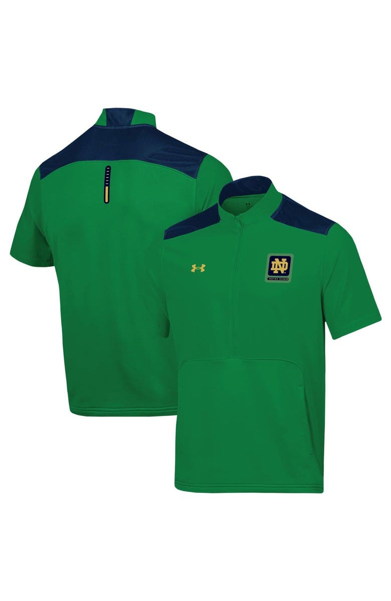 Under Armour Men's Under Armour Green Notre Dame Fighting Irish Motivate Half-Zip Jacket, Main, color, 