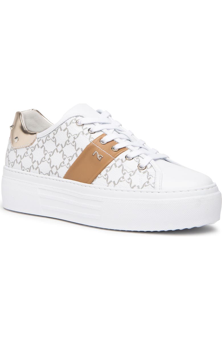 NeroGiardini Logo Print Platform Sneaker, Main, color,