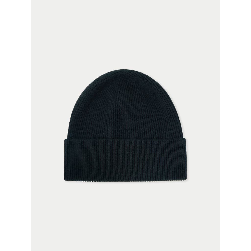 Gobi Mongolian Cashmere Cashmere Rib Knit Beanie In Black
