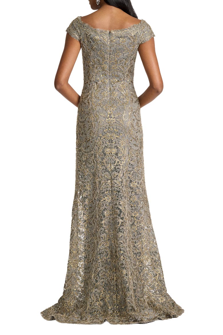 Metallic Embroidery Body-Con Gown, Alternate, color, SMOKE PEARL