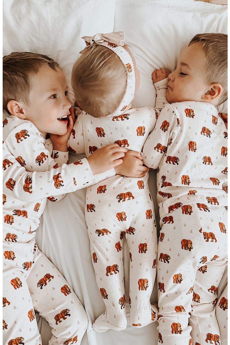 x 'The Very Hungry Caterpillar™' Fitted Organic Cotton Two-Piece Pajamas, Alternate, color, BROWN BEAR