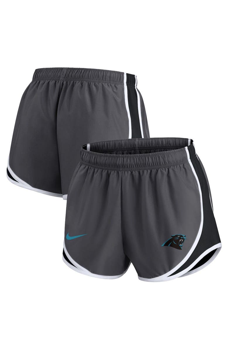 Nike Women's Nike Charcoal Carolina Panthers Logo Performance Tempo Shorts, Main, color, Charcoal