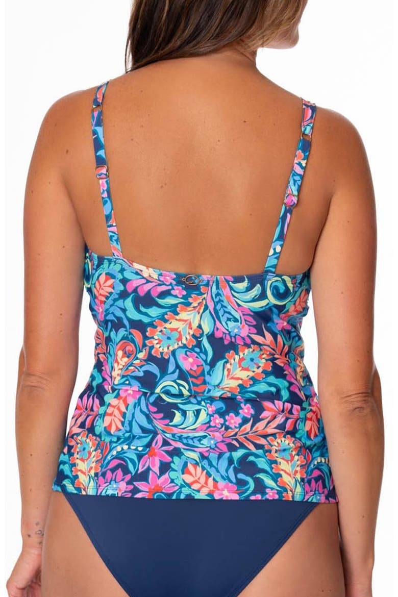 Audrey Drape Tankini Bikini Top, Alternate, color, PANTHEON BLUE