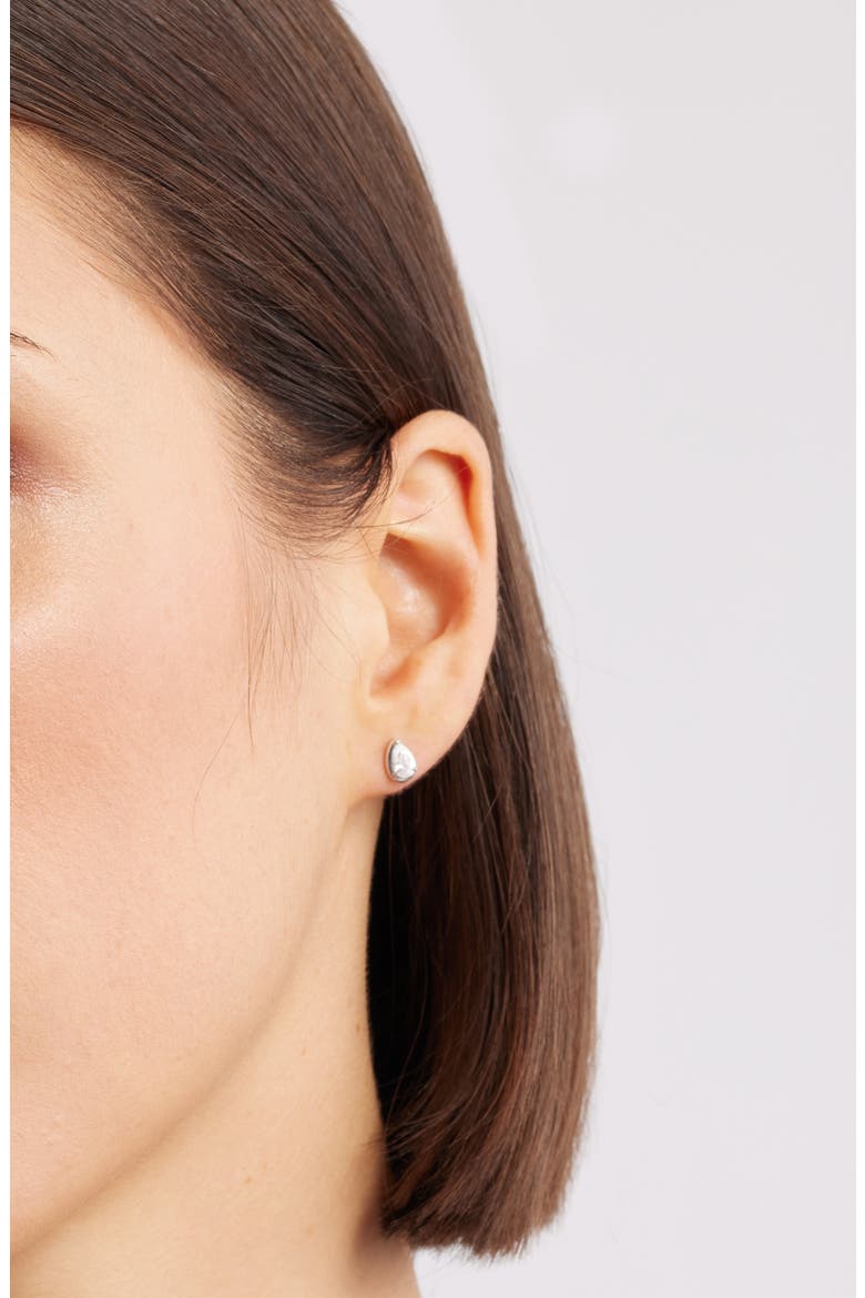 Cubic Zirconia Teardrop Earrings, Alternate, color, PLATINUM PLATED