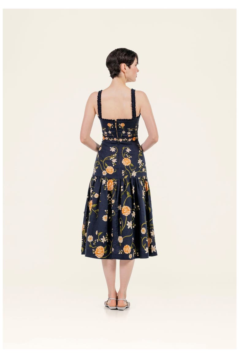 Nispero Valle Midi Dress, Alternate, color, Multicolor