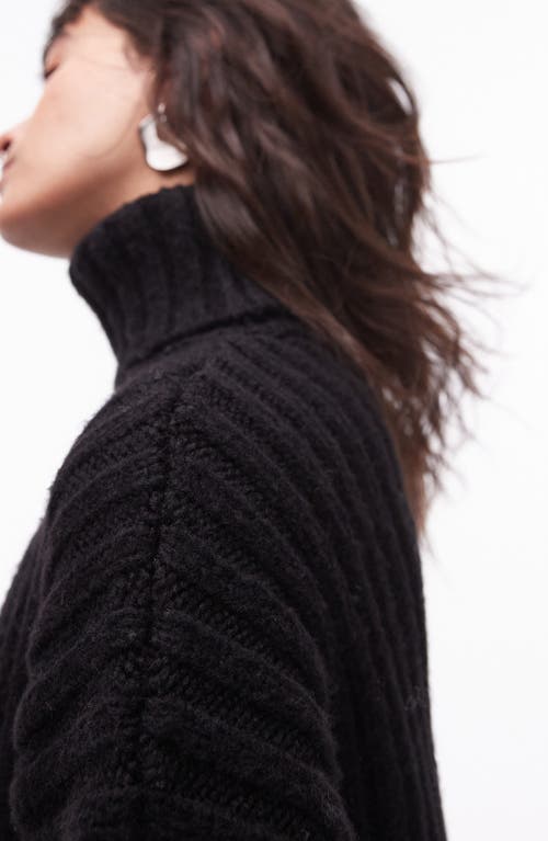TOPSHOP TOPSHOP RIB CROP TURTLENECK SWEATER